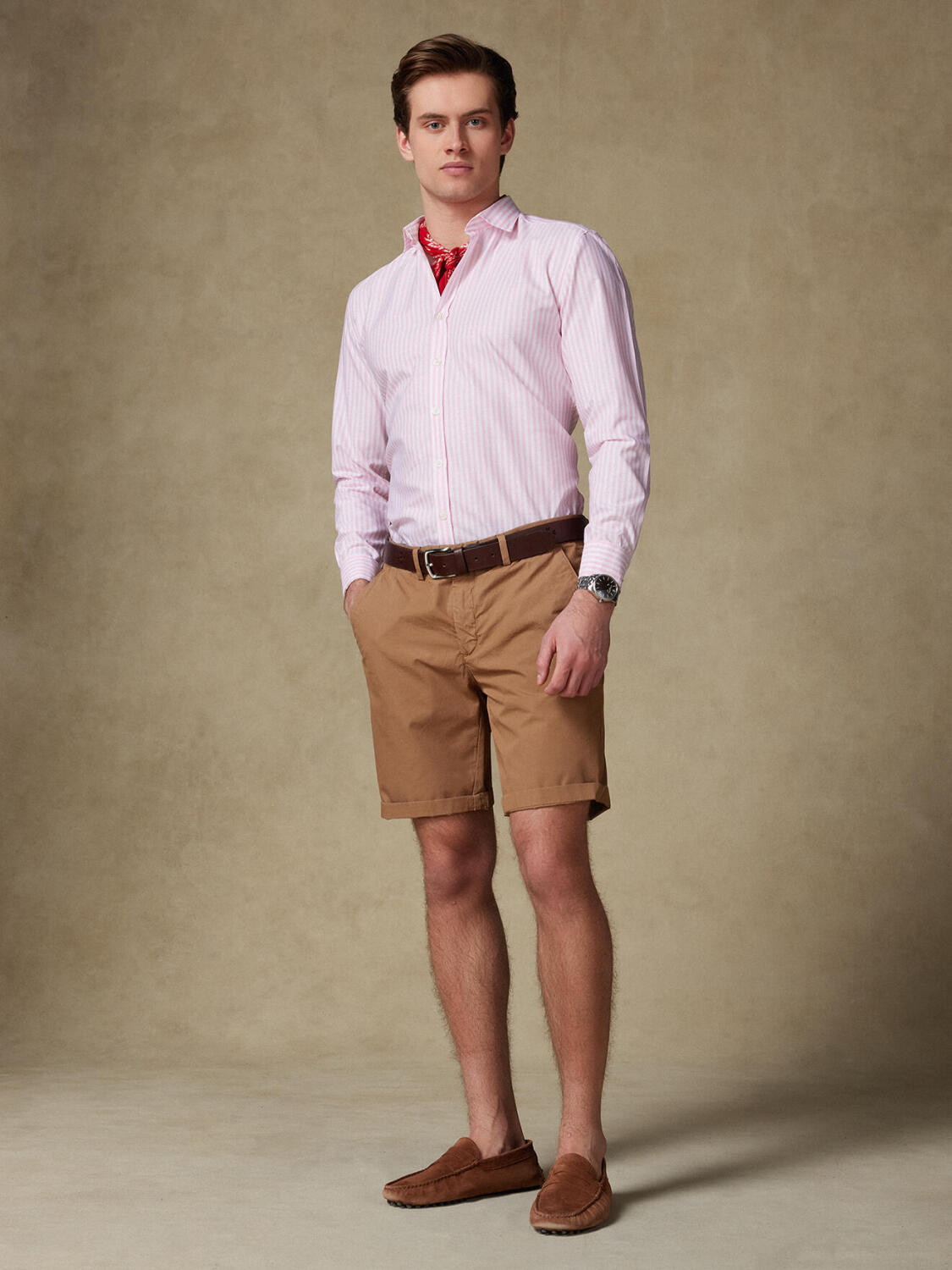 Camicia Taylor rosa in voile di cotone