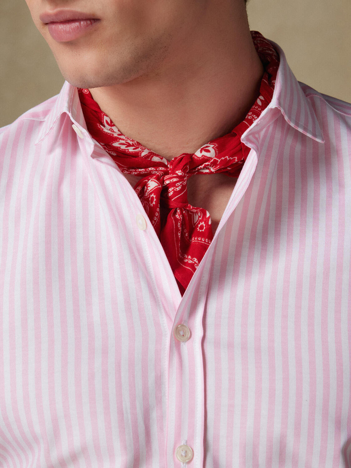 Camicia Taylor rosa in voile di cotone