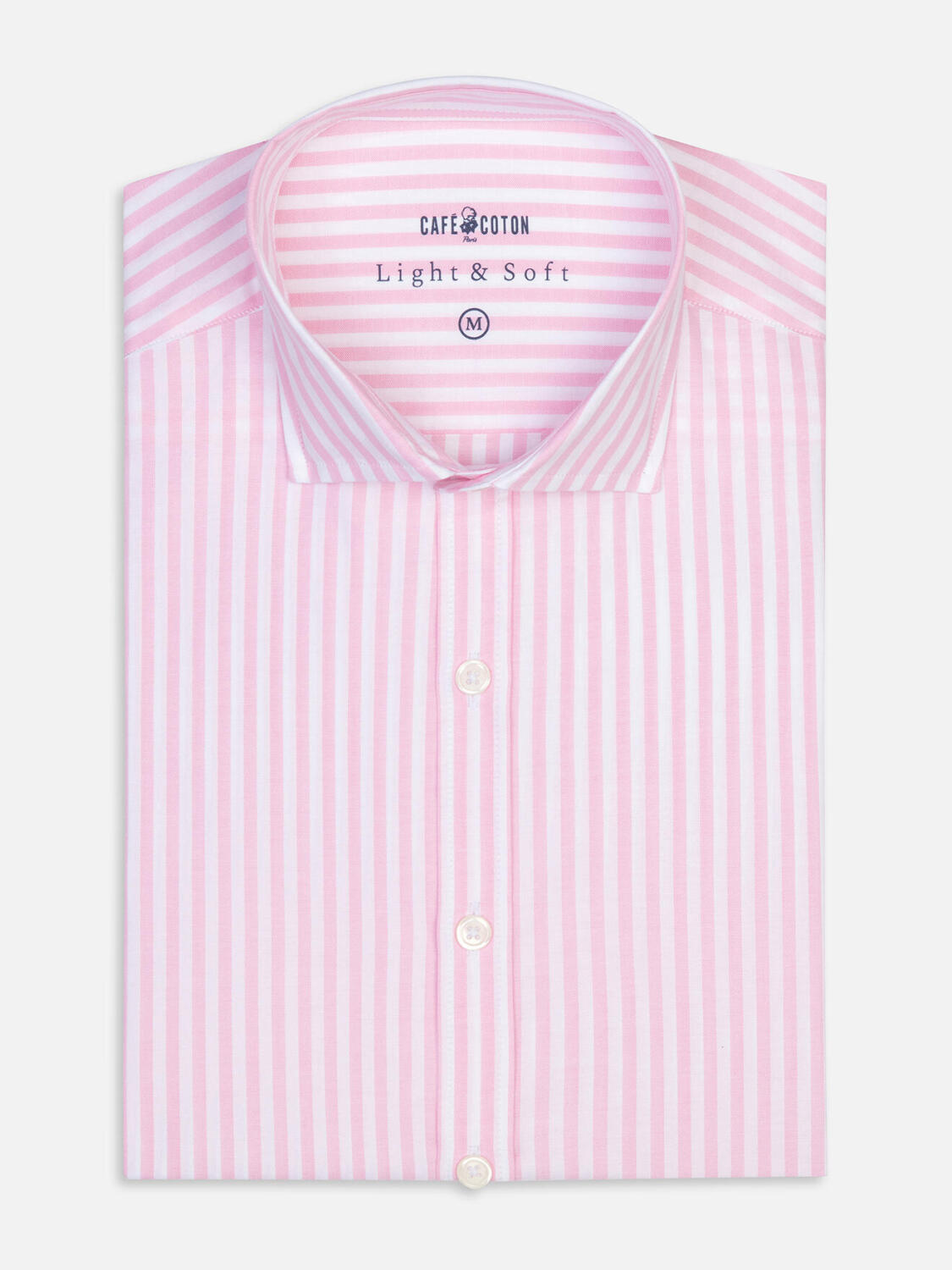 Camicia Taylor rosa in voile di cotone