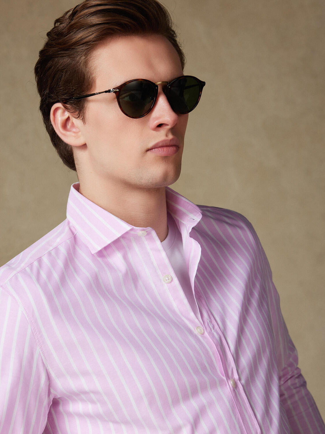 Camicia Tommy rosa in voile di cotone