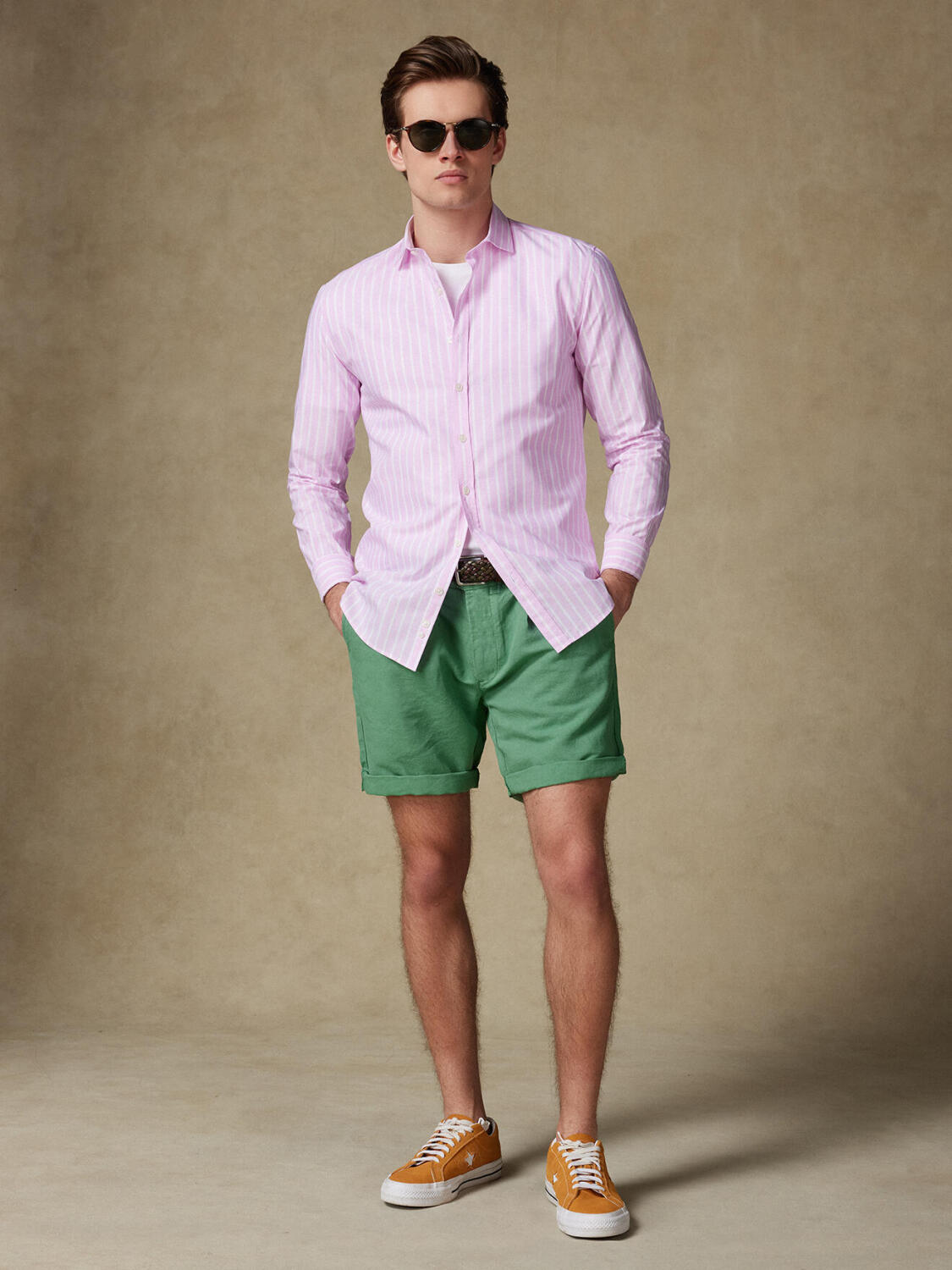 Camicia Tommy rosa in voile di cotone