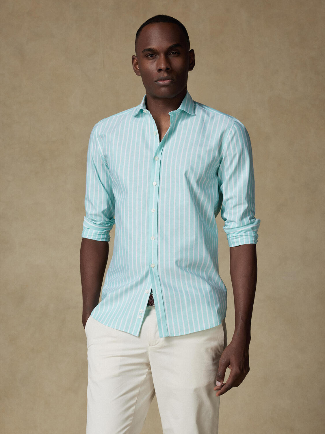 Tommy-Hemd in Mintgrün aus Baumwollvoile