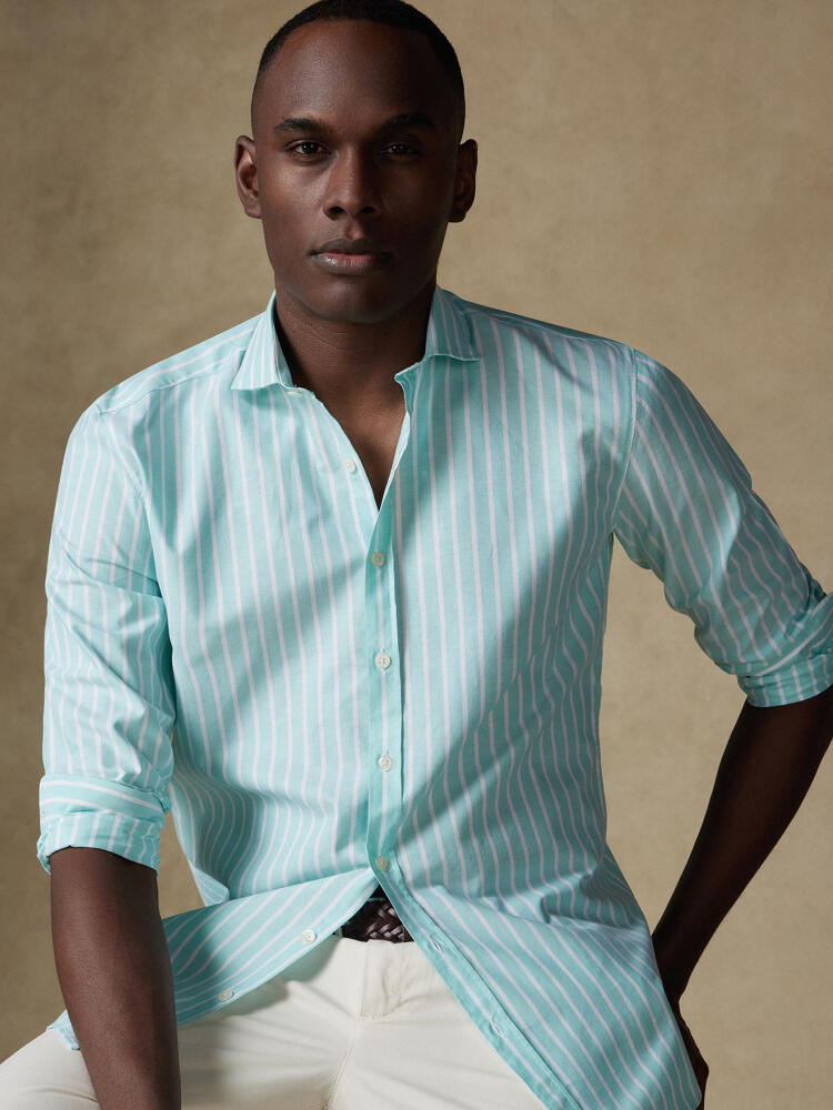 Camisa Tommy verde menta de gasa de algodón