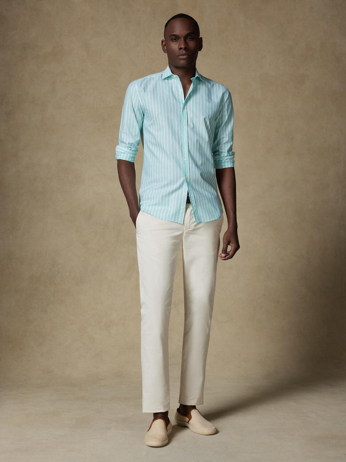 Tommy-Hemd in Mintgrün aus Baumwollvoile