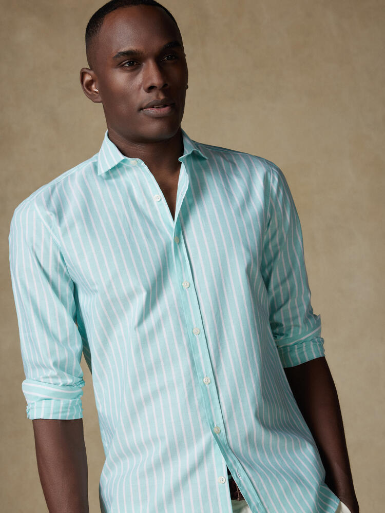 Camisa Tommy verde menta de gasa de algodón