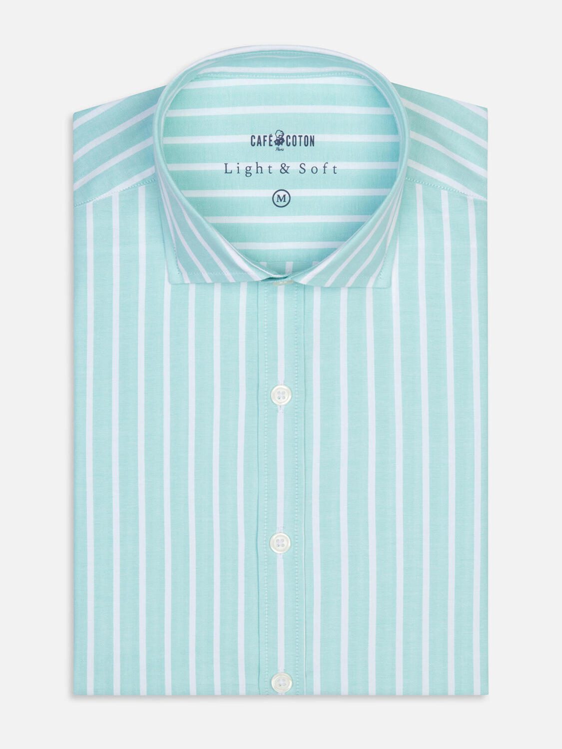 Tommy-Hemd in Mintgrün aus Baumwollvoile