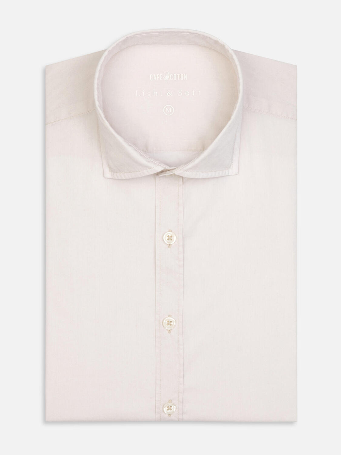 Camicia sabbia in voile di cotone