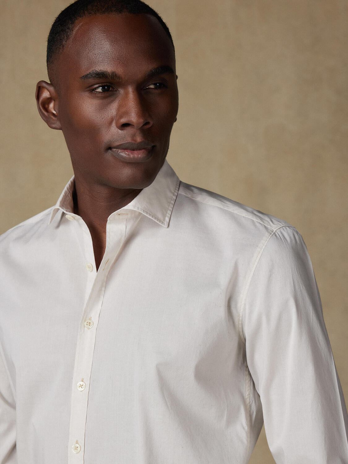 Camicia sabbia in voile di cotone