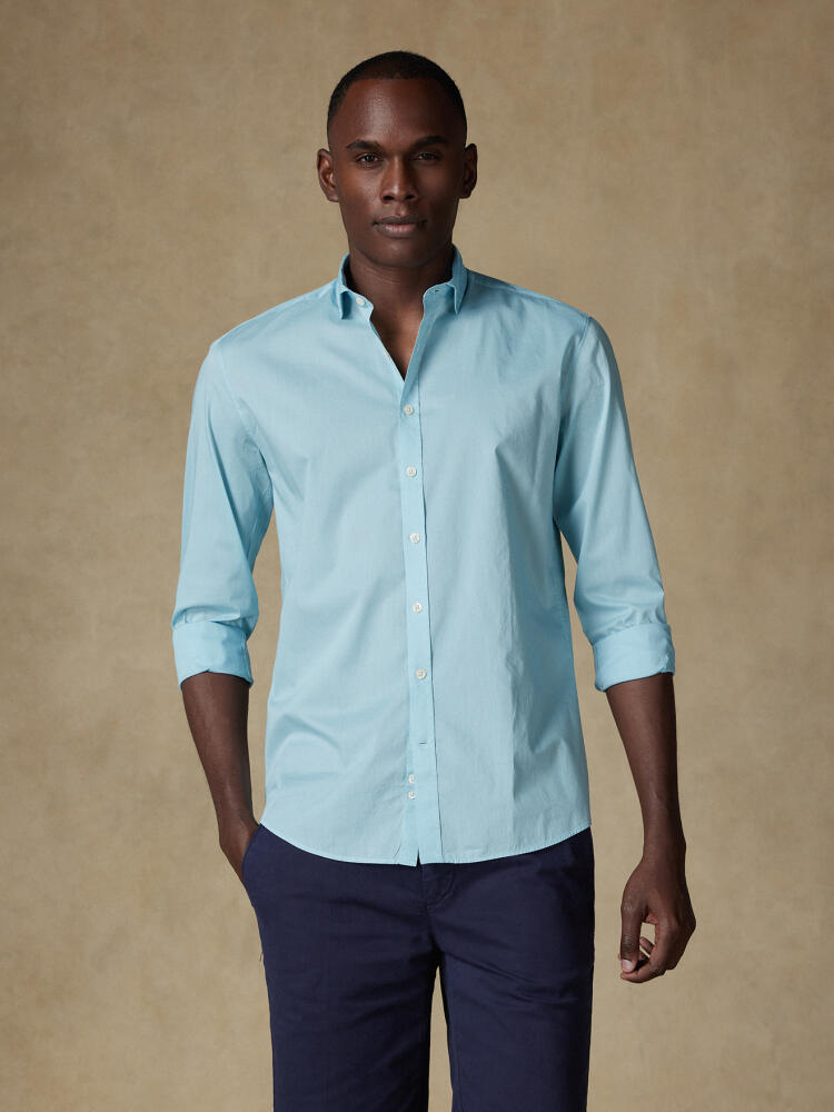 Chemise turquoise en voile de coton