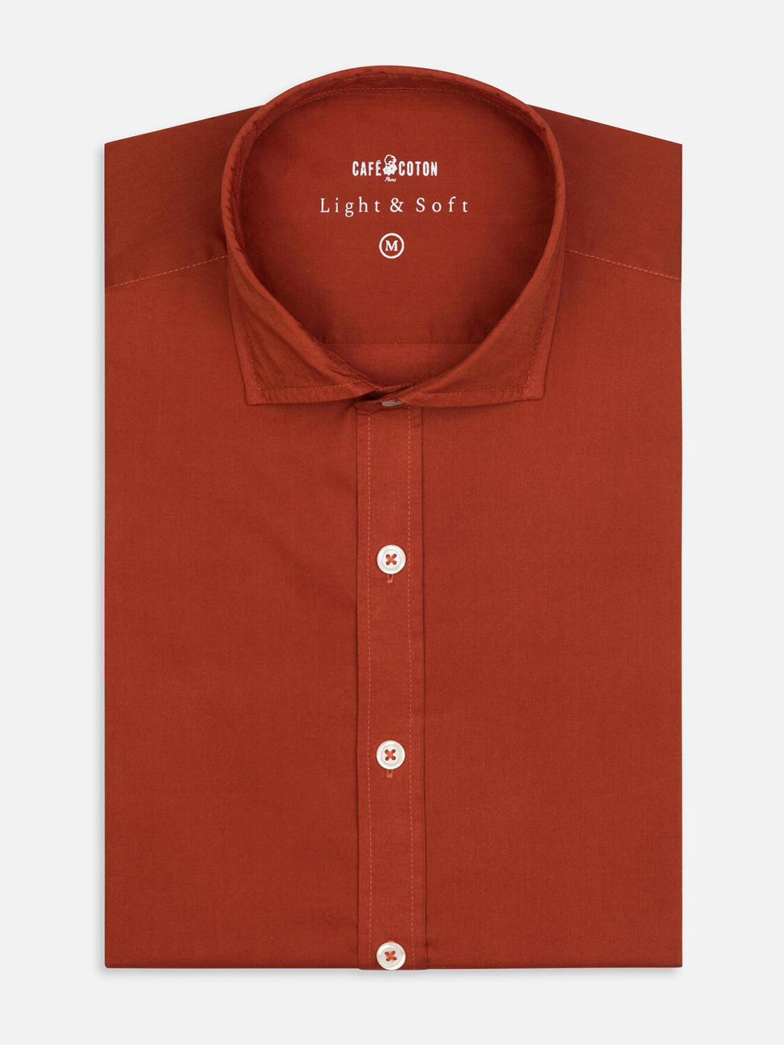 Camicia ocra in voile di cotone