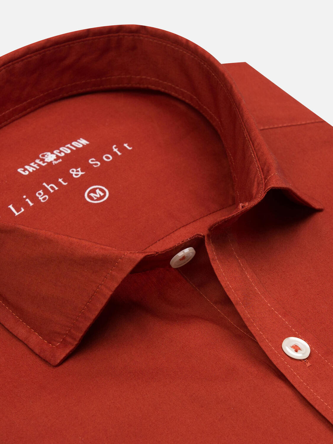 Camicia ocra in voile di cotone