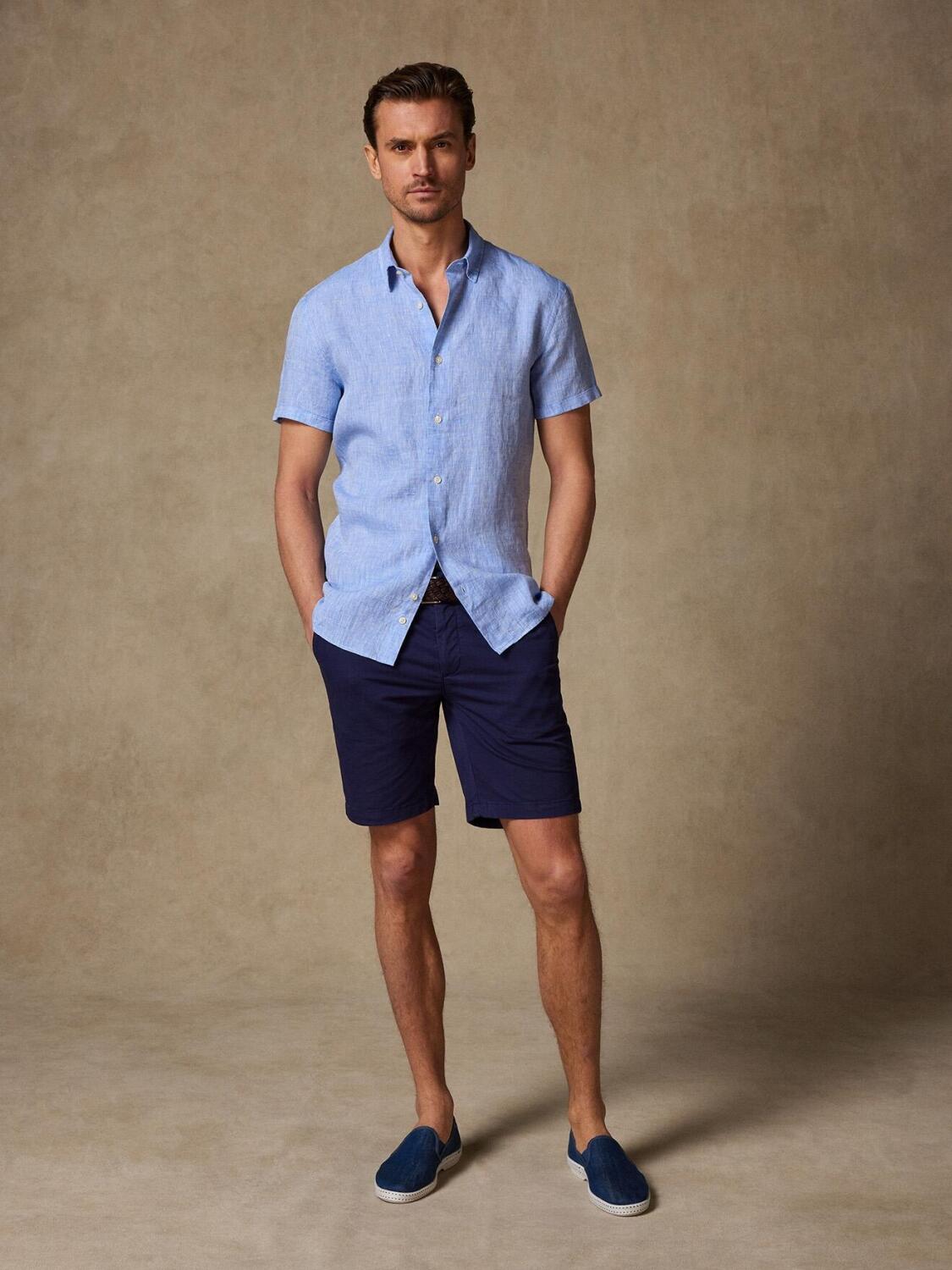 Camicia Cody in lino cielo