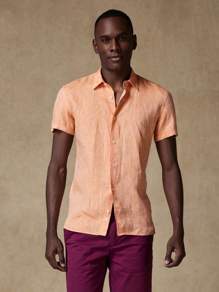 Chemise Cody en lin orange - Manches Courtes