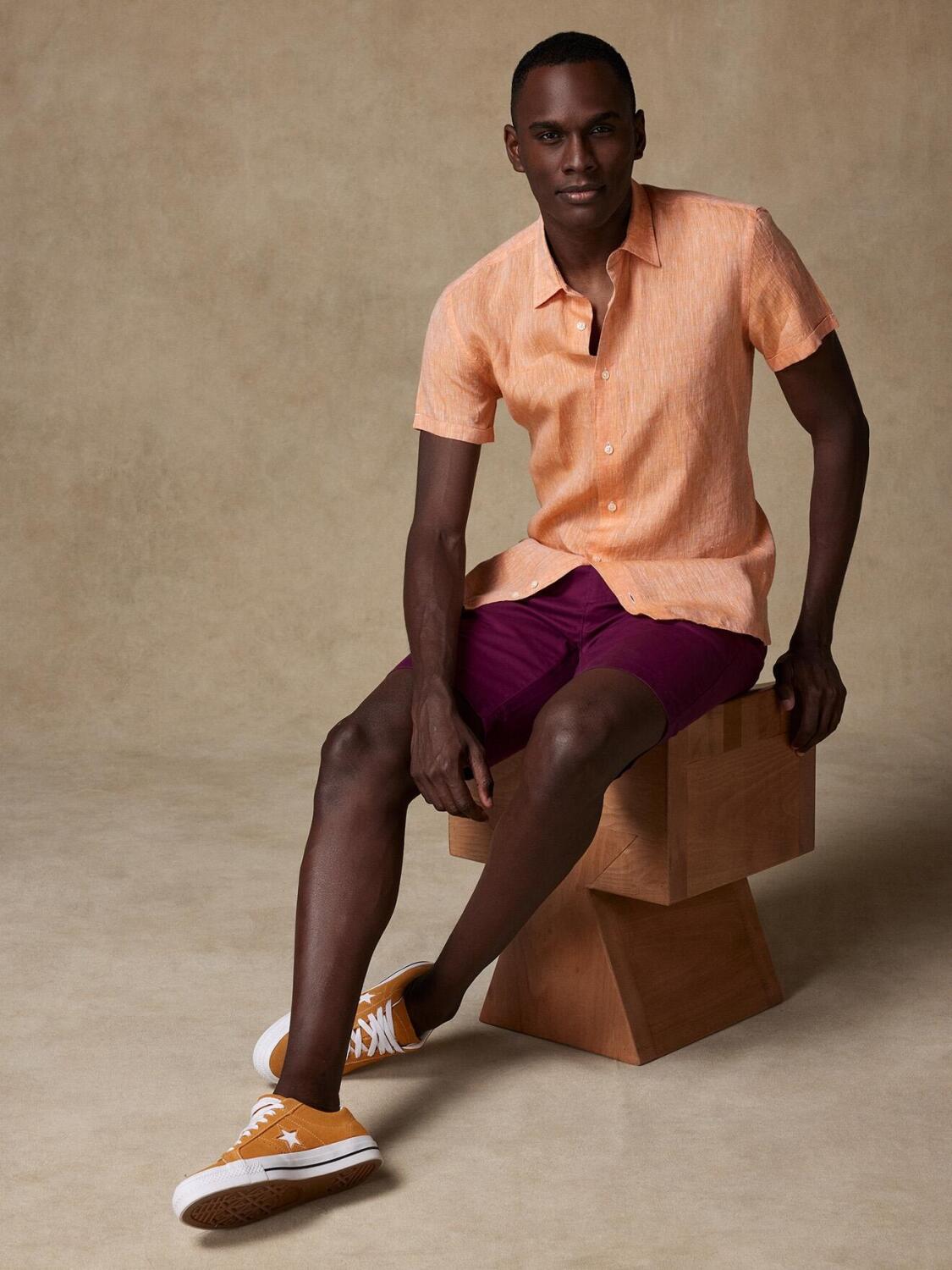 Camicia Cody in lino arancione