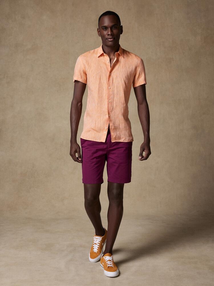 Chemise Cody en lin orange - Manches Courtes