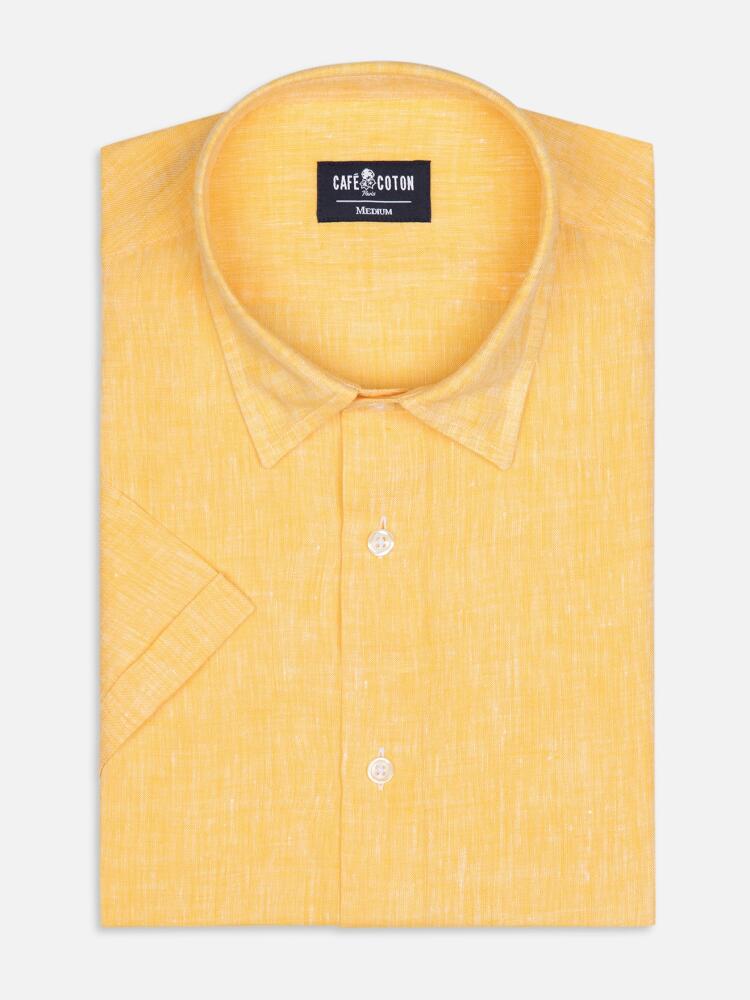 Chemise Cody en lin jaune - Manches Courtes