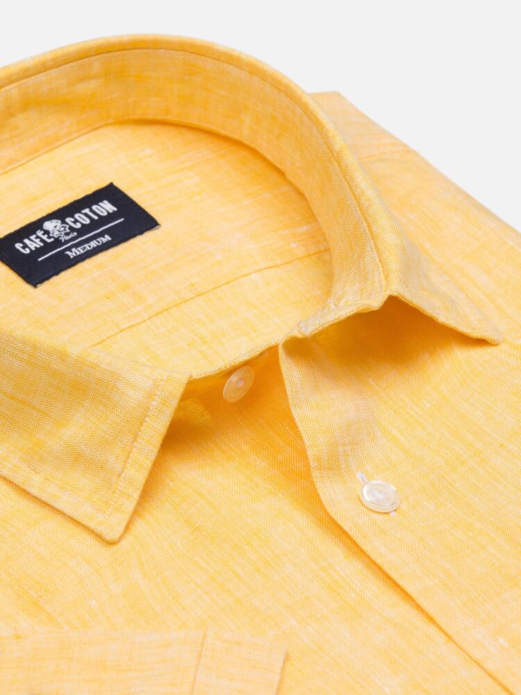 Chemise Cody en lin jaune - Manches Courtes