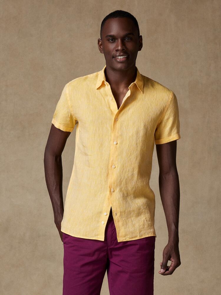 Chemise Cody en lin jaune - Manches Courtes