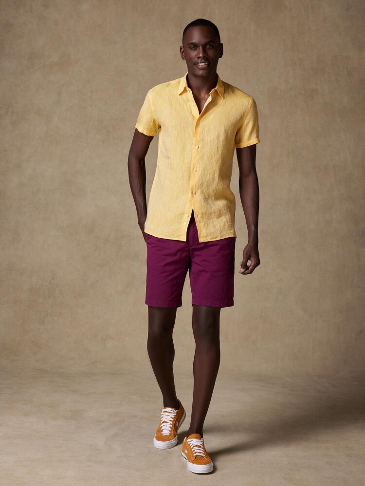 Chemise Cody en lin jaune - Manches Courtes