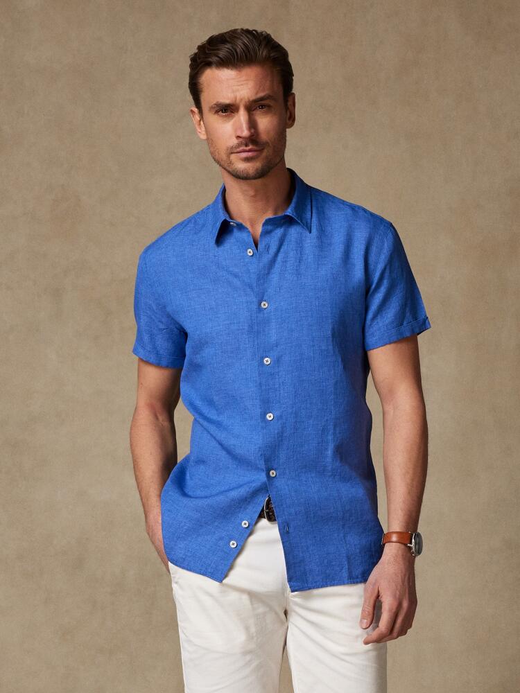 Chemise Cody en lin indigo - Manches Courtes