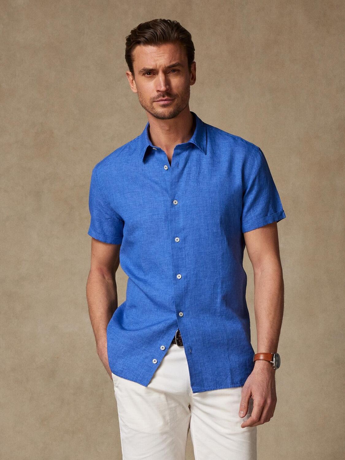Camicia Cody in lino indaco