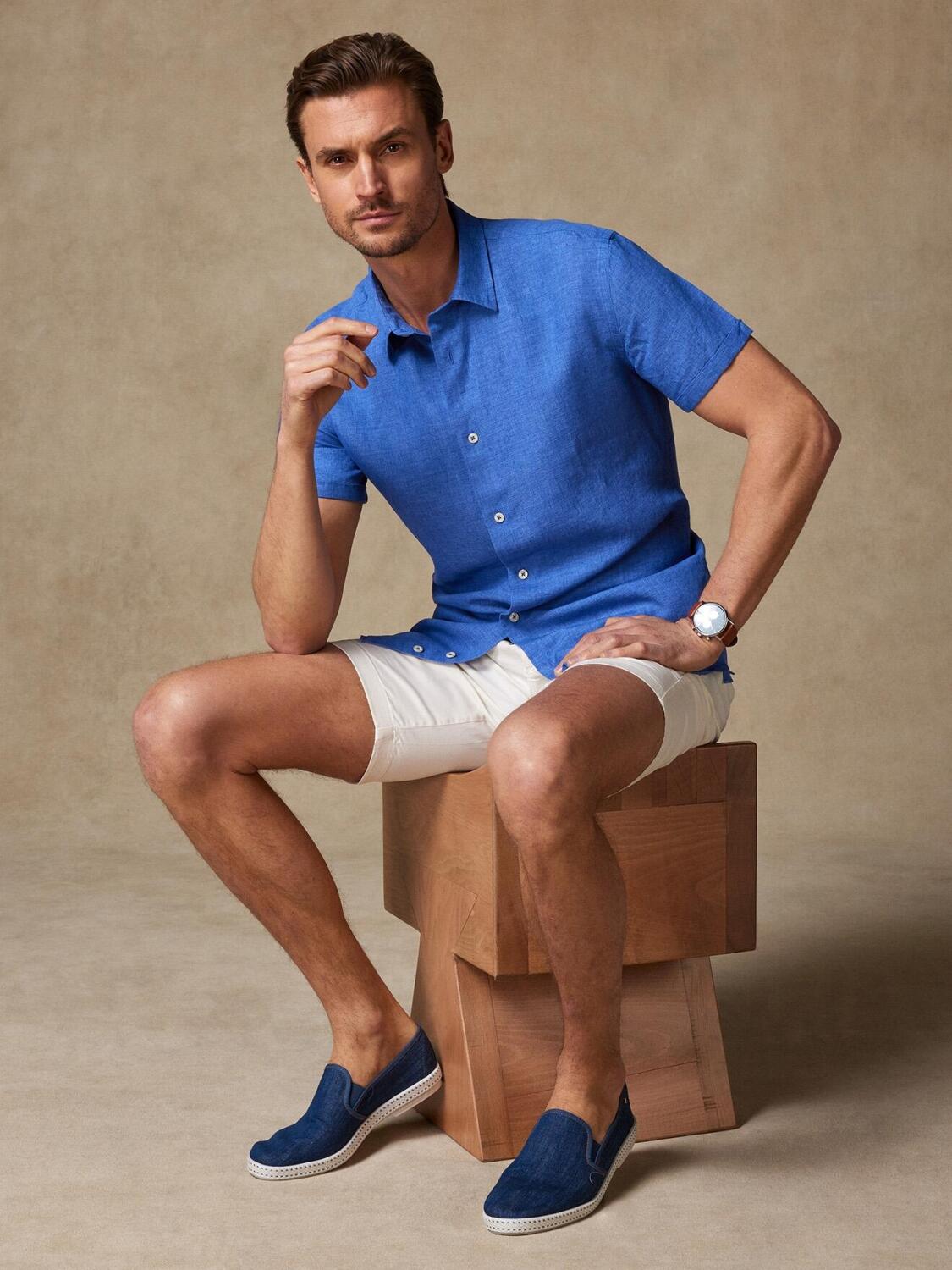 Camicia Cody in lino indaco