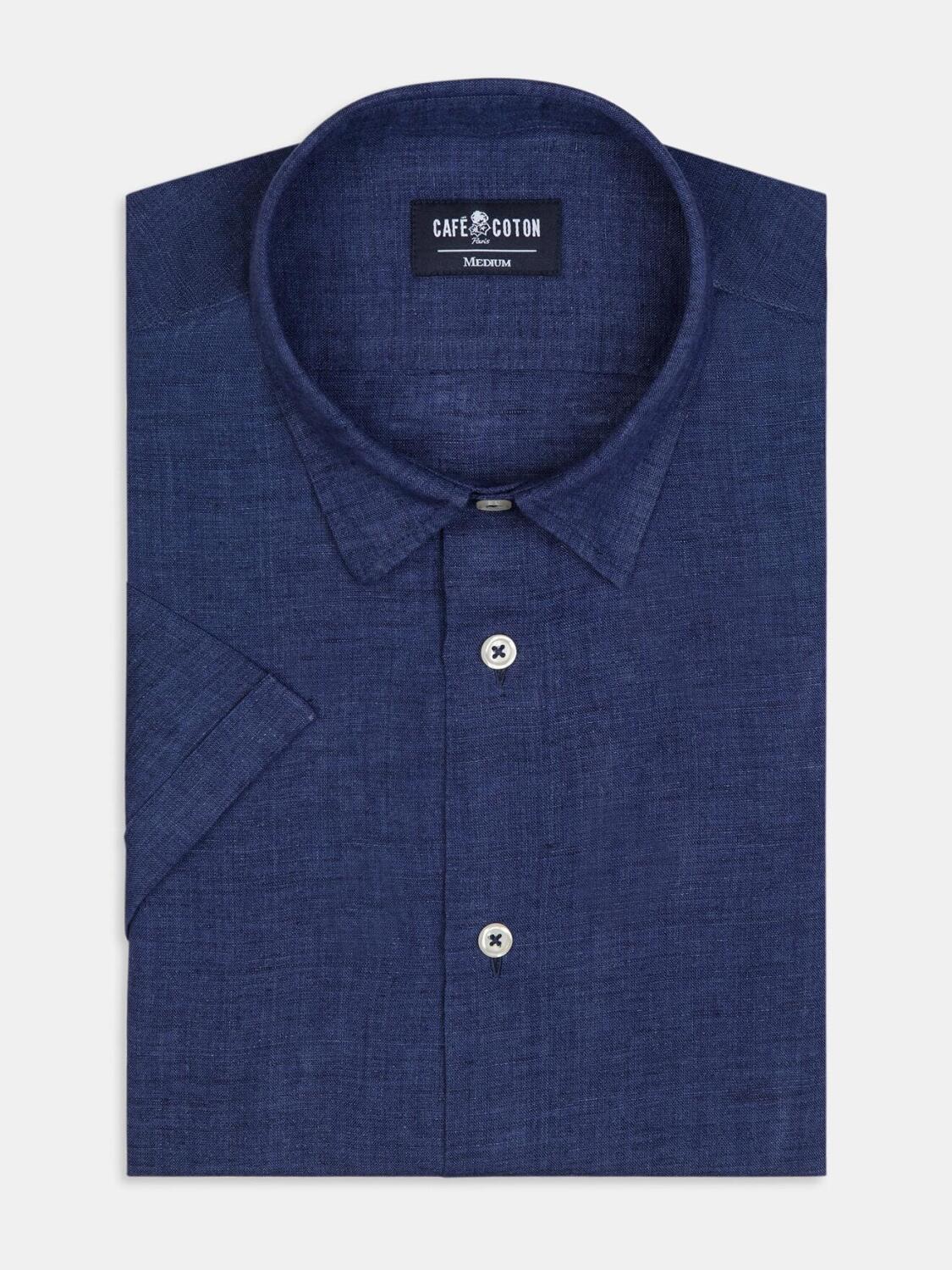 Camicia Cody in lino blu scuro