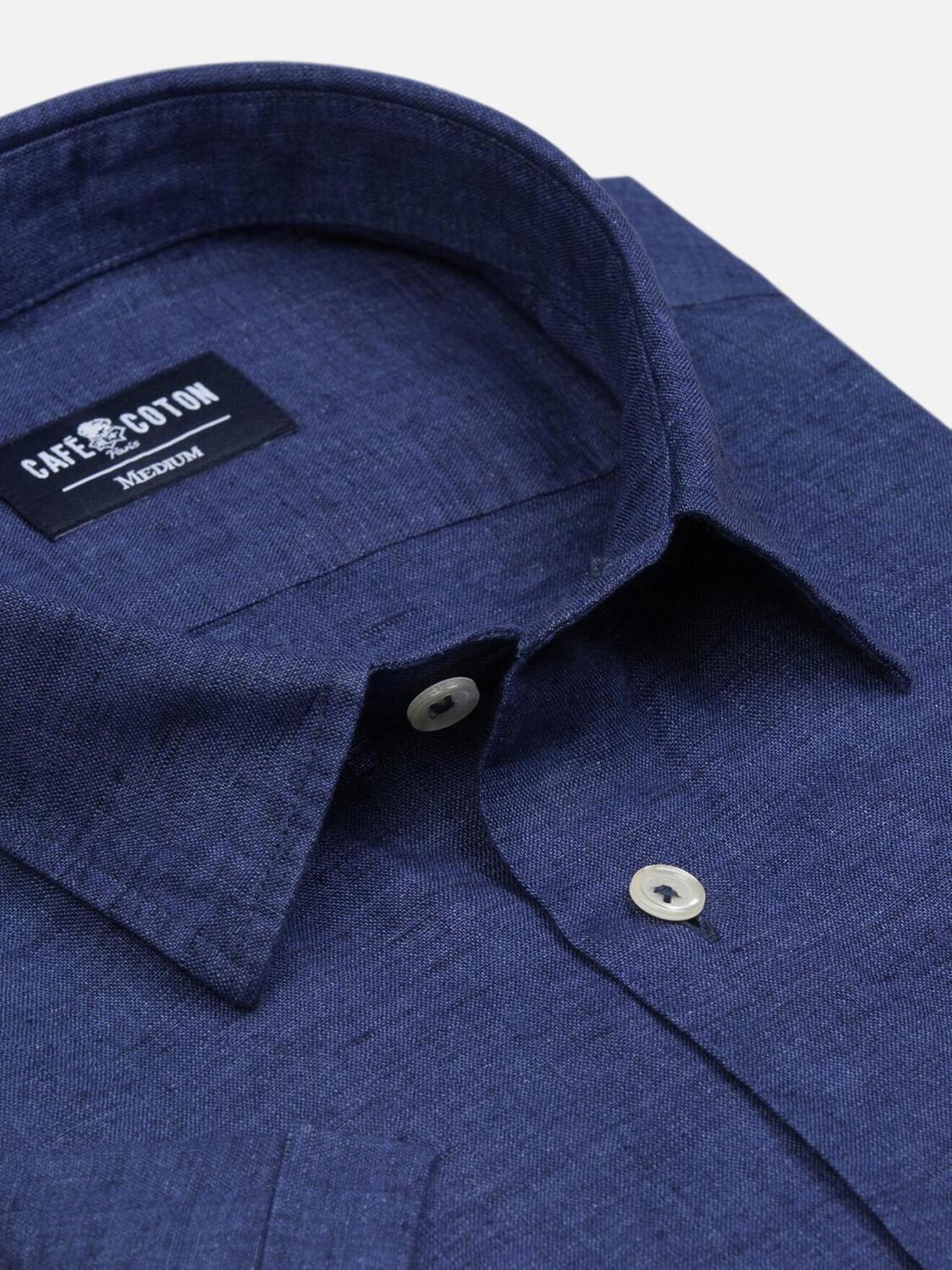 Camicia Cody in lino blu scuro