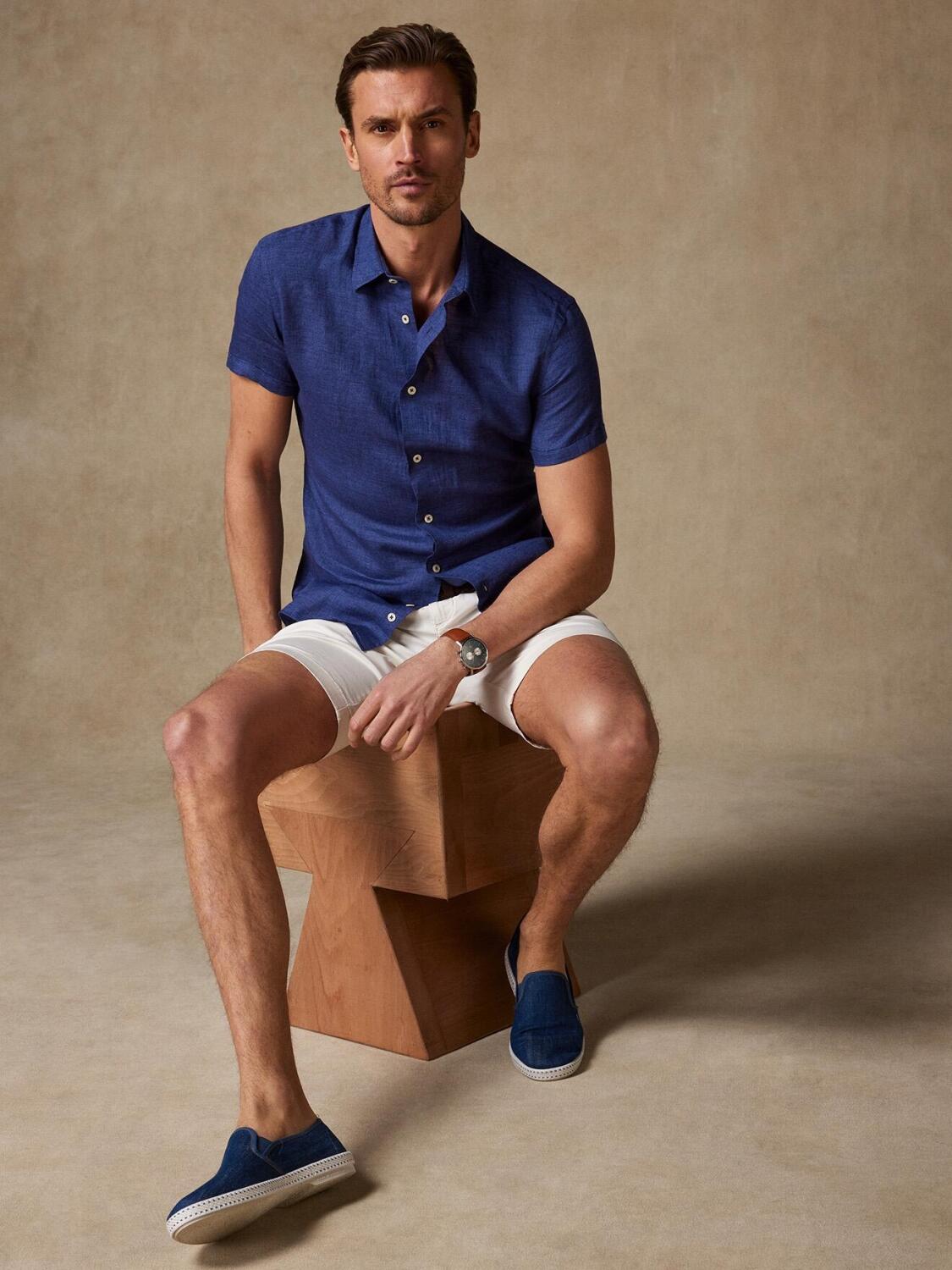 Camicia Cody in lino blu scuro