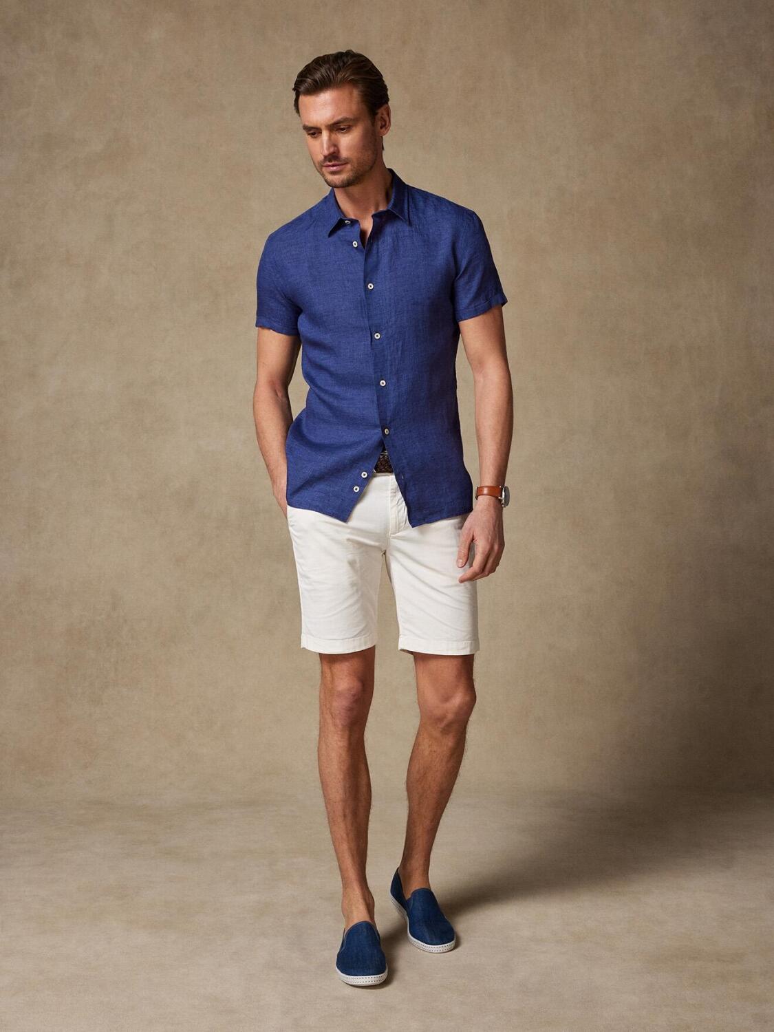 Camicia Cody in lino blu scuro