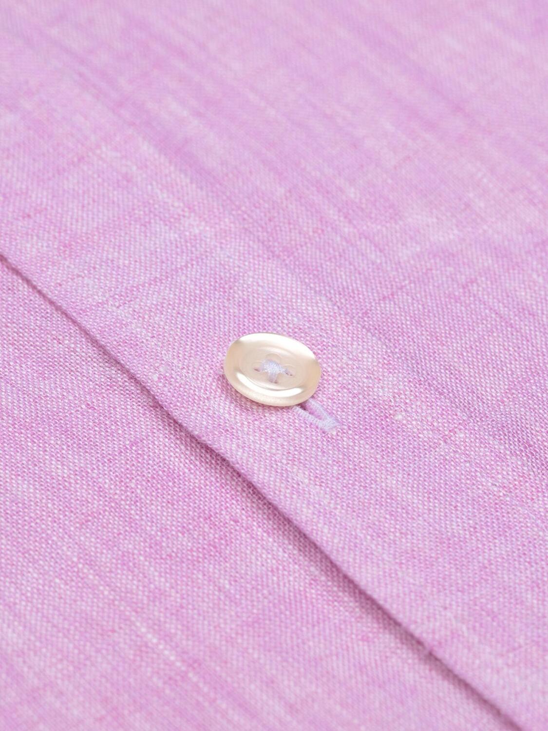 Cody shirt in pink linen - Short Sleeve