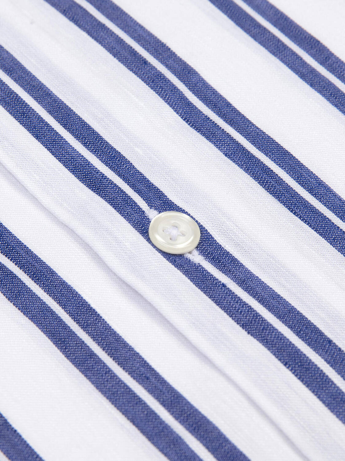 Camicia a maniche corte Dean in lino a righe blu scuro