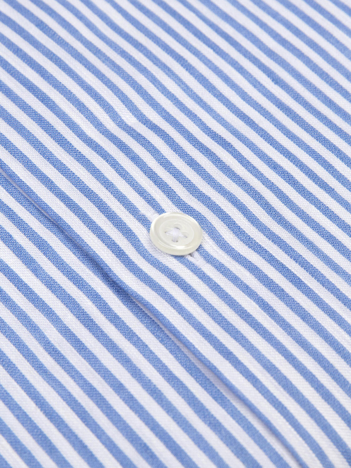 Camicia a maniche corte Eden in lino a righe celesti