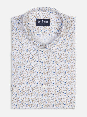 Chemise manches courtes Marlow en lin à motif floral