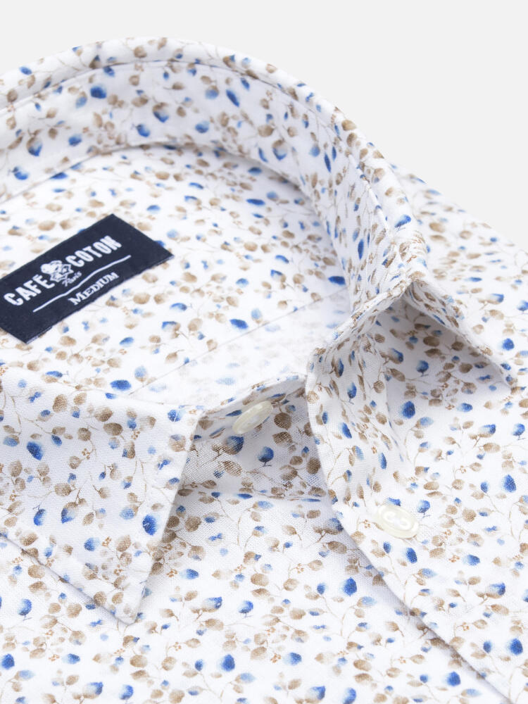 Chemise manches courtes Marlow en lin à motif floral