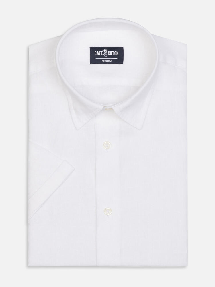 Olaf white linen shortsleeves shirt