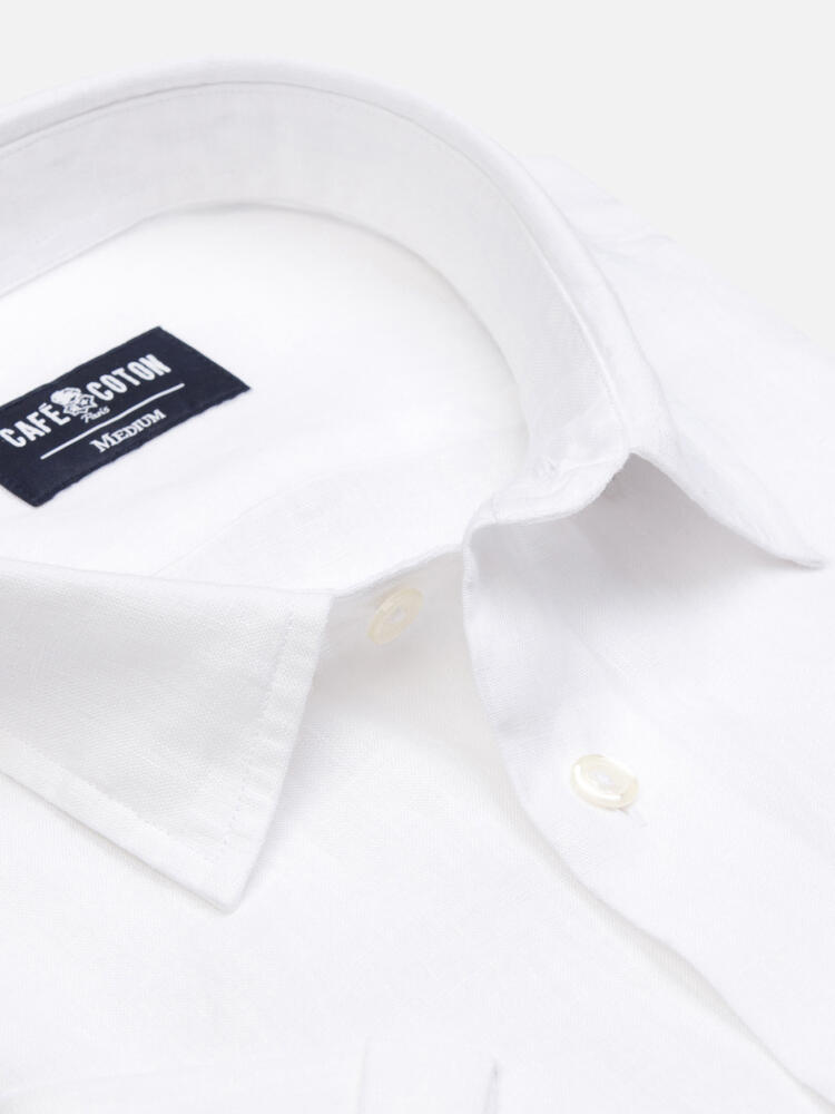 Olaf white linen shortsleeves shirt