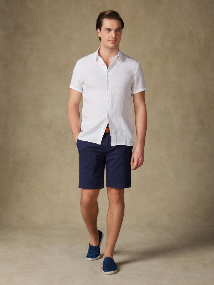 Olaf white linen shortsleeves shirt