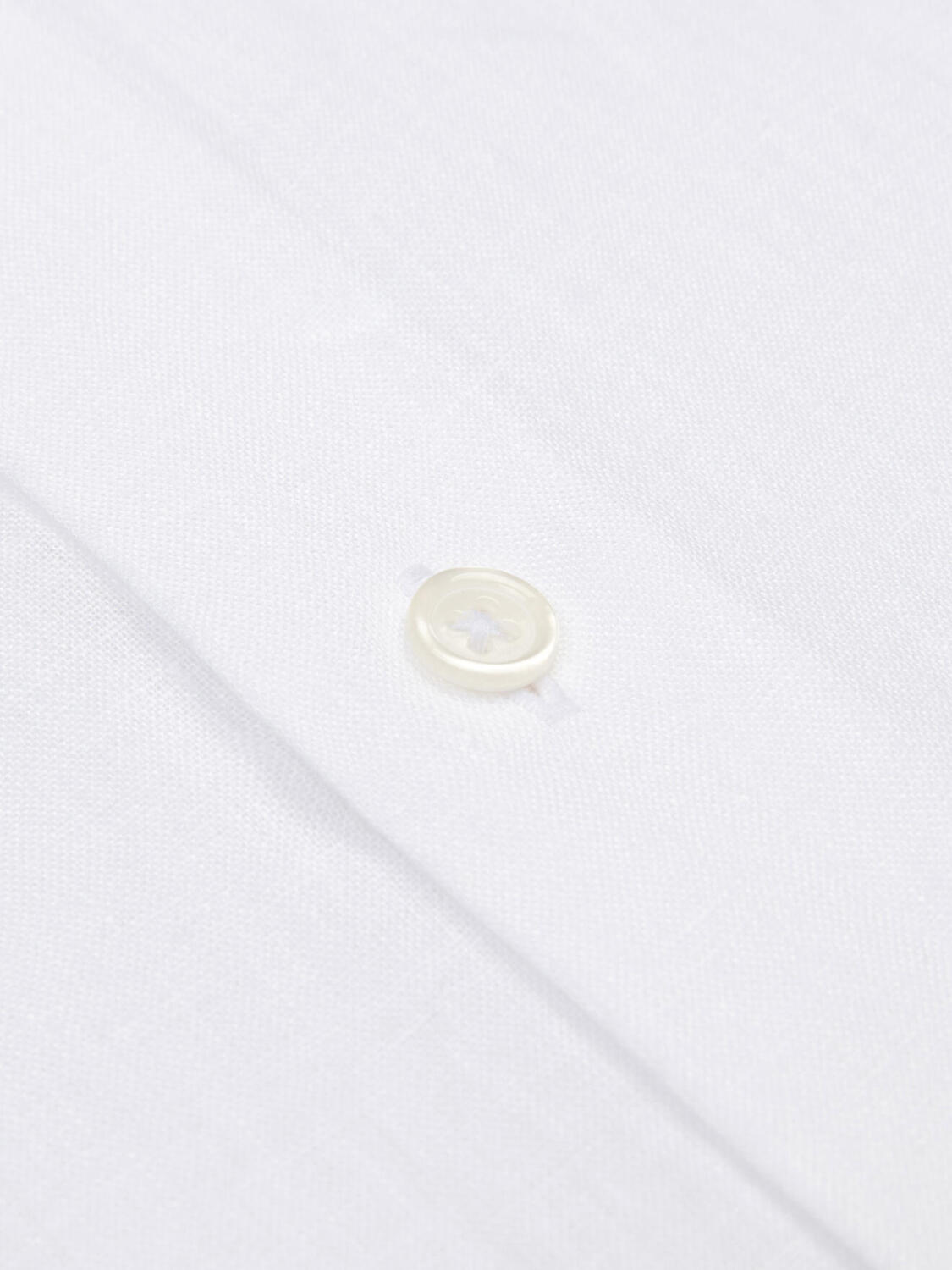 Overhemd met korte mouwen Olaf van linnen in wit