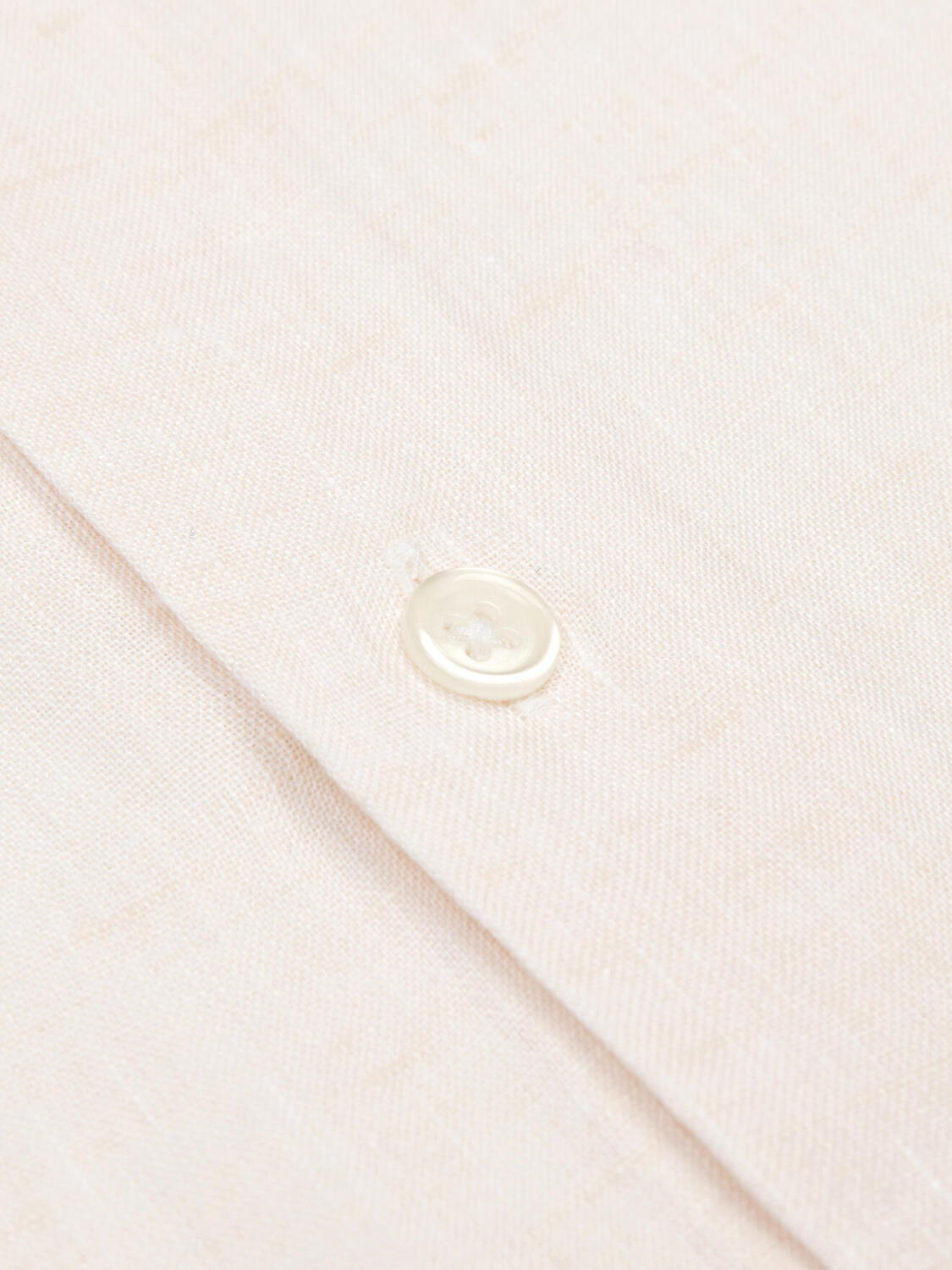 Camicia a maniche corte Olaf in lino color avorio
