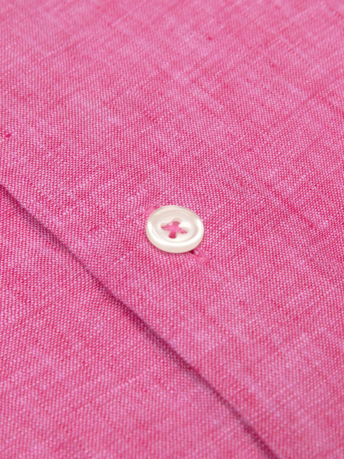 Chemise manches courtes Olaf en lin fuchsia