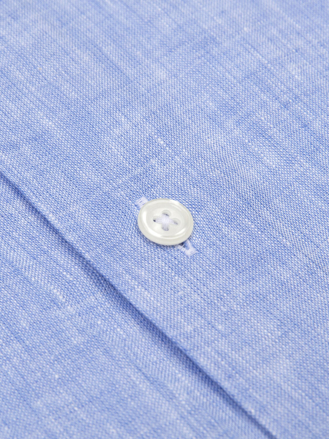 Camicia a maniche corte Olaf in lino azzurro