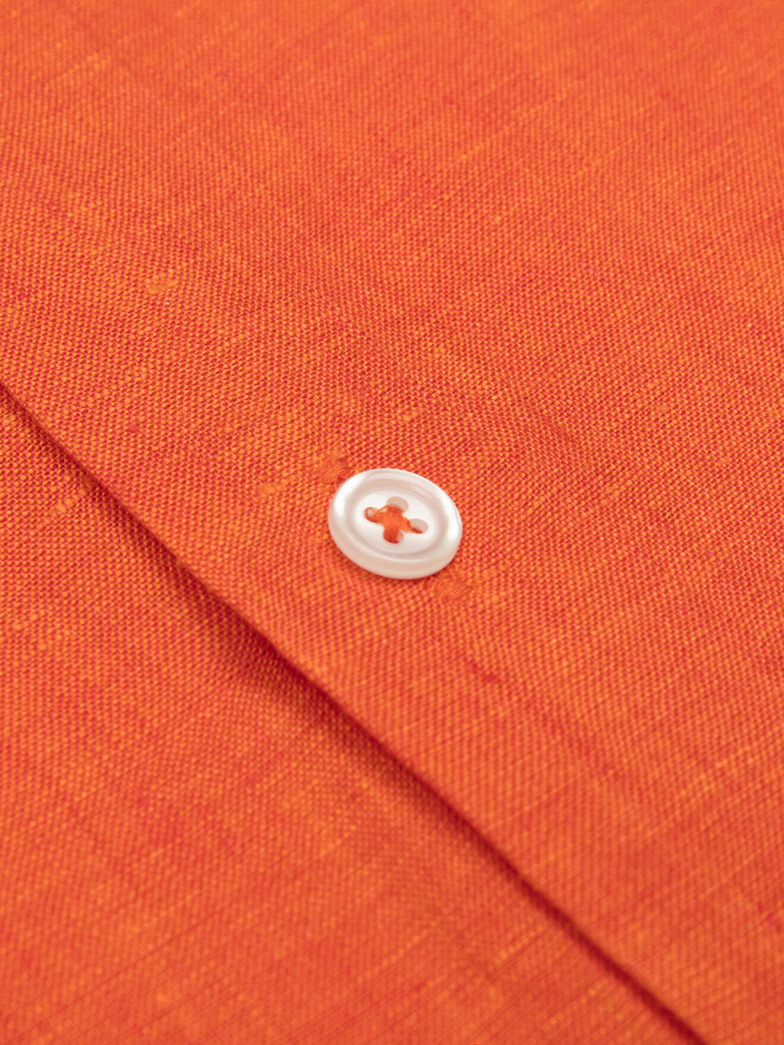 Olaf orange linen short sleeves shirt