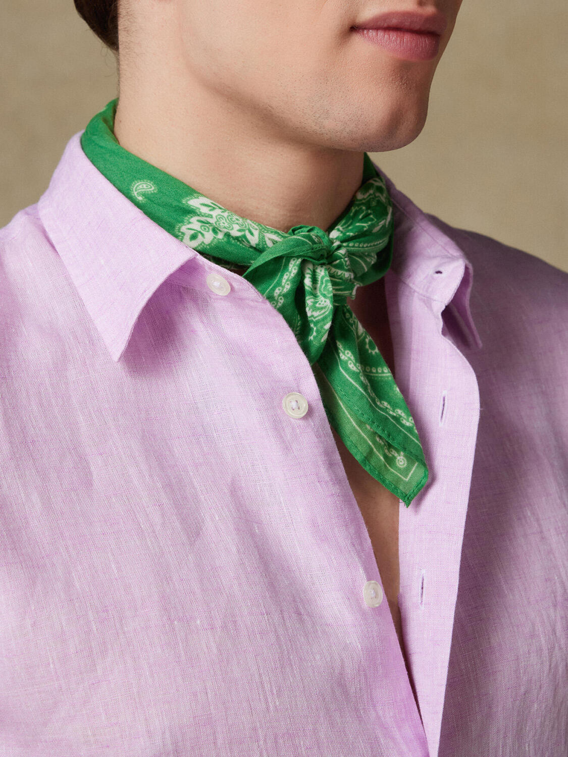 Camisa de manga corta Olaf de lino en rosa