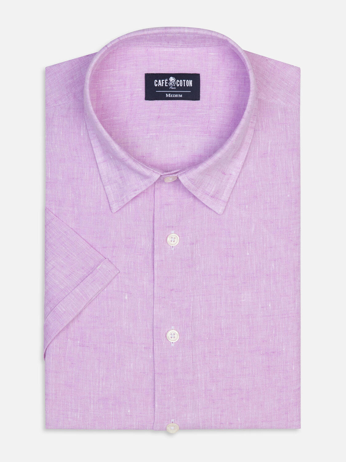 Camisa de manga corta Olaf de lino en rosa