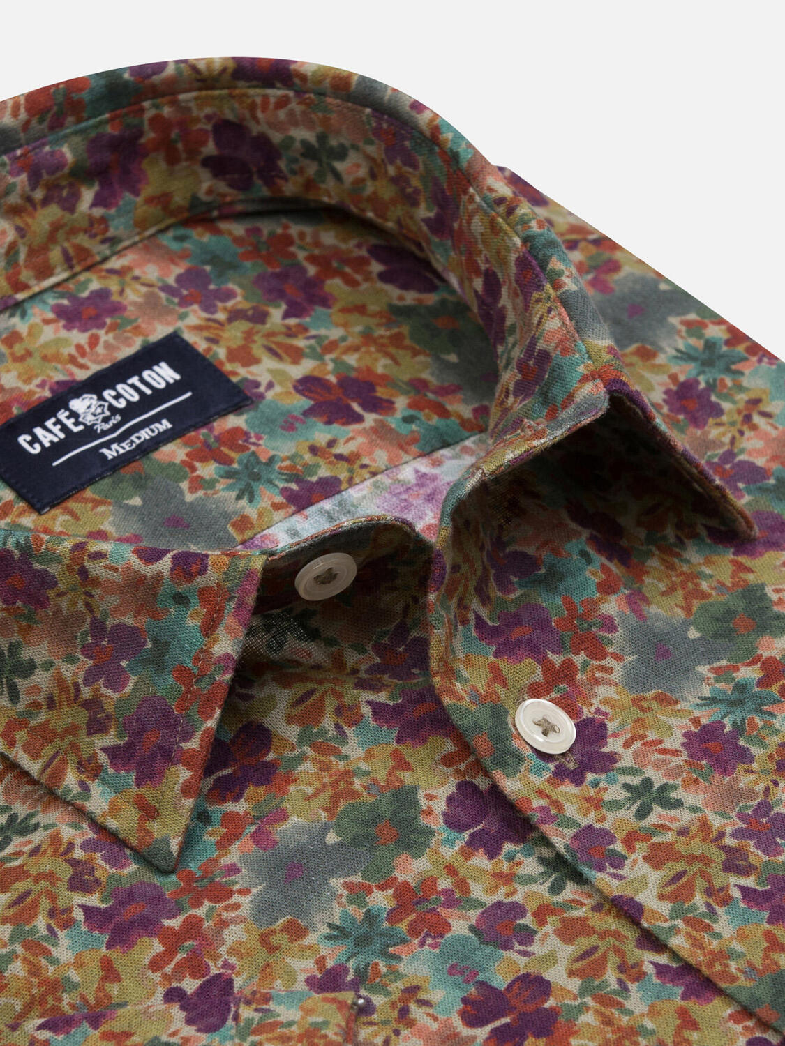 Stuart Camicia manica corta in lino a fiori