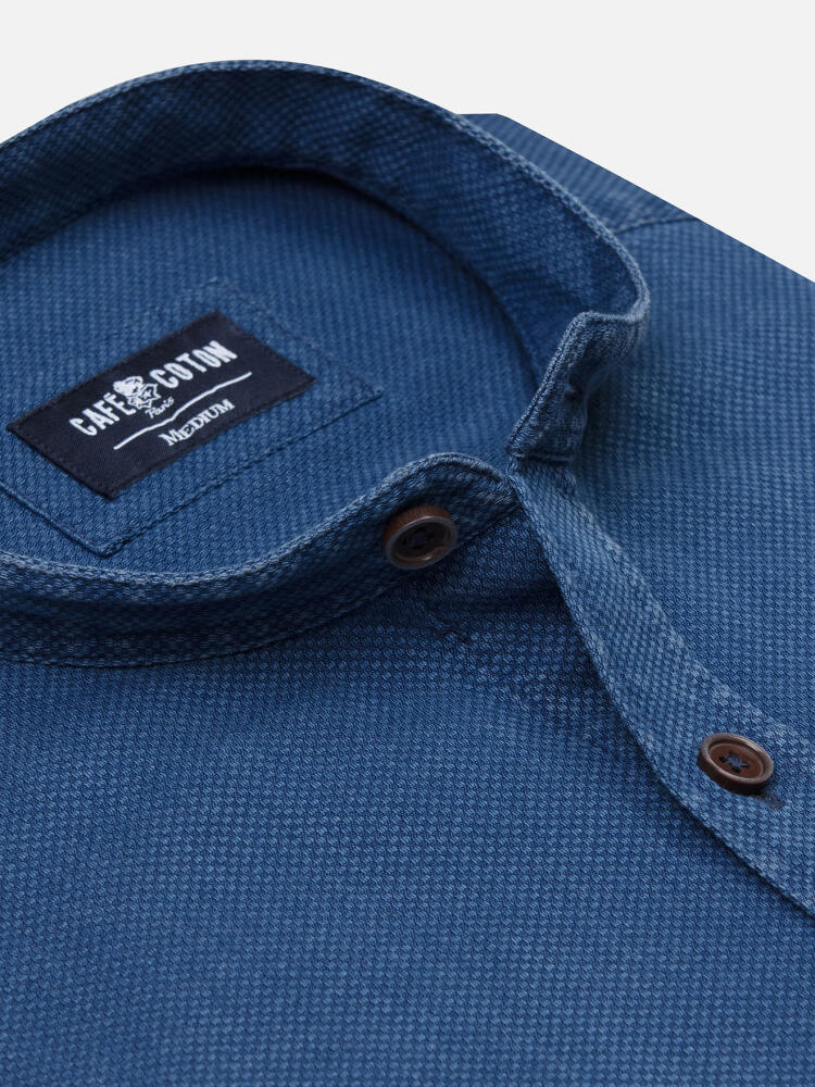 Chemise Basil indigo - Col Mao