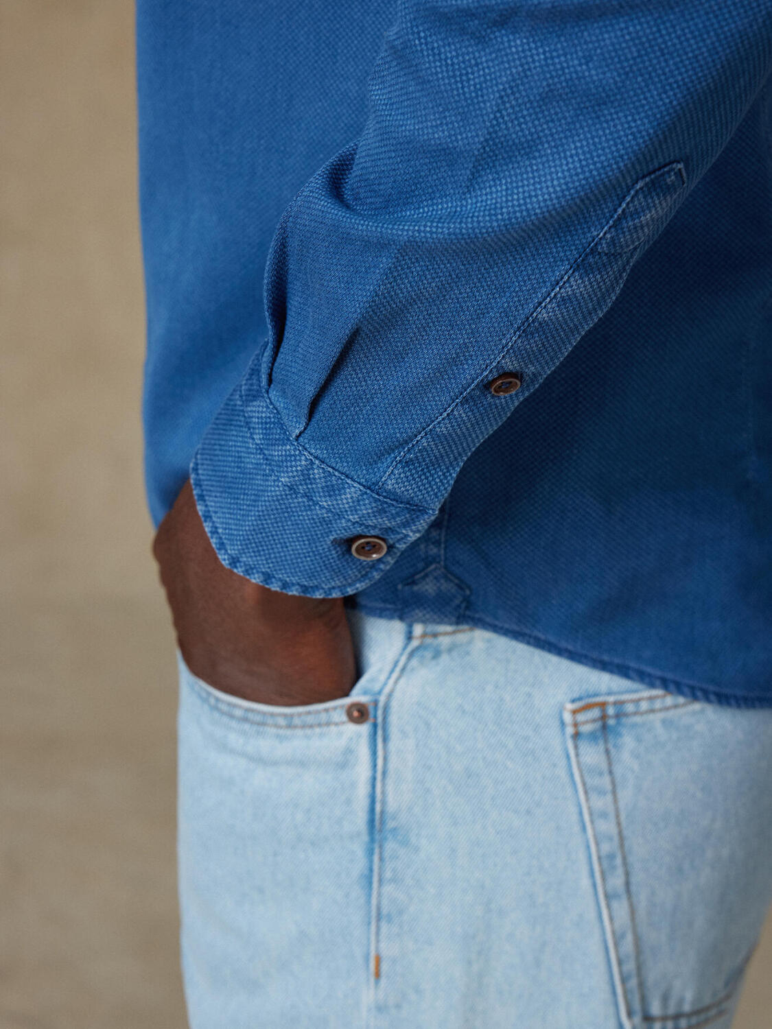 Camicia Basil indaco - Coletto Coreana