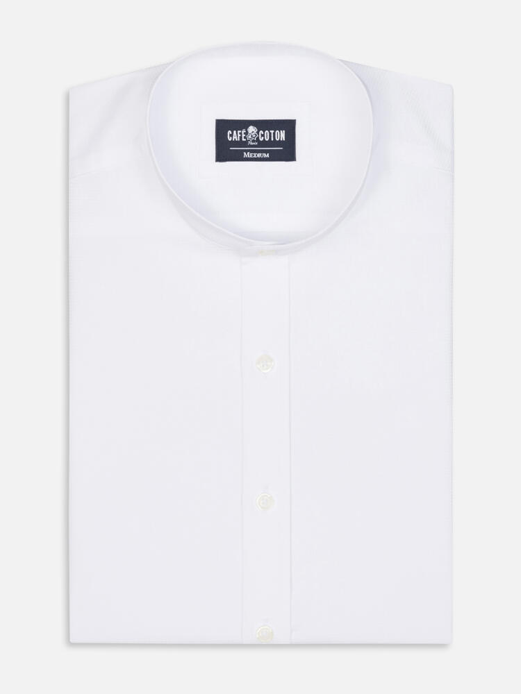 Chemise col mao Bayers texturée blanche