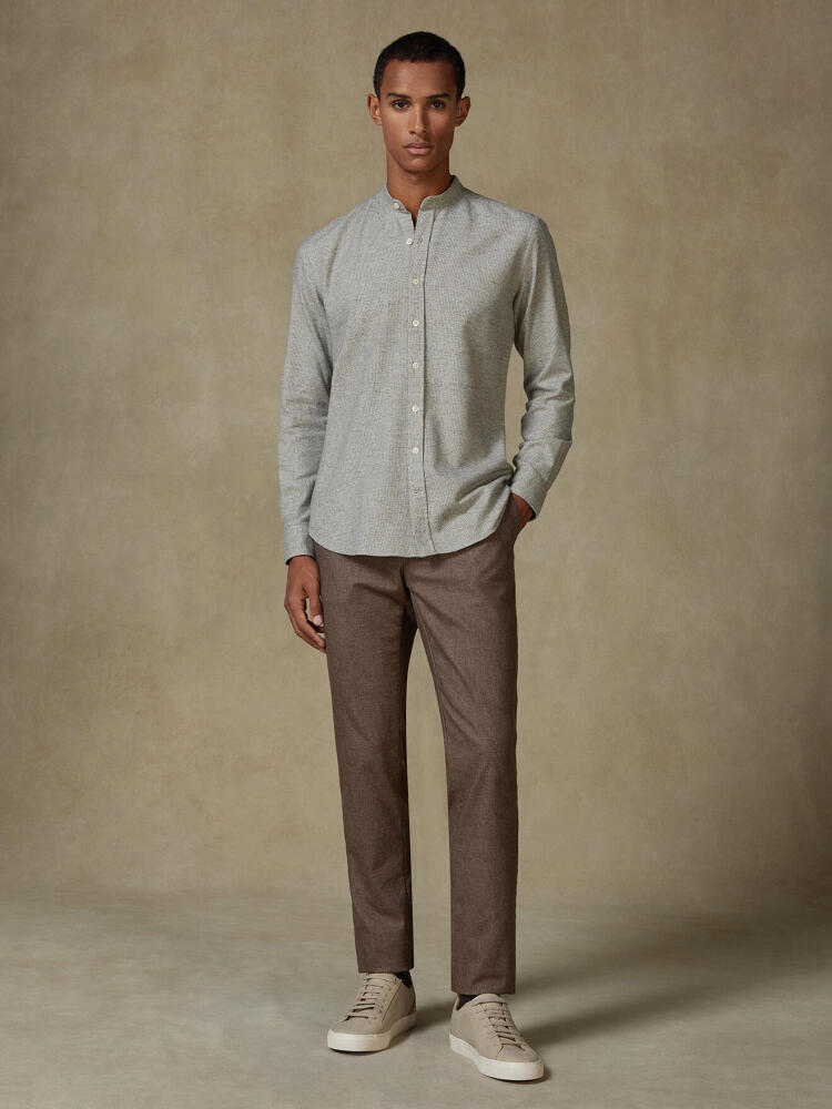 Camisa ajustada de franela Bill - Cuello Mao